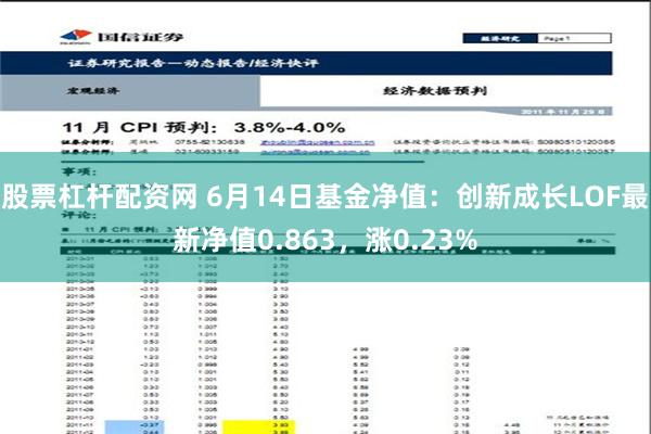 股票杠杆配资网 6月14日基金净值：创新成长LOF最新净值0.863，涨0.23%