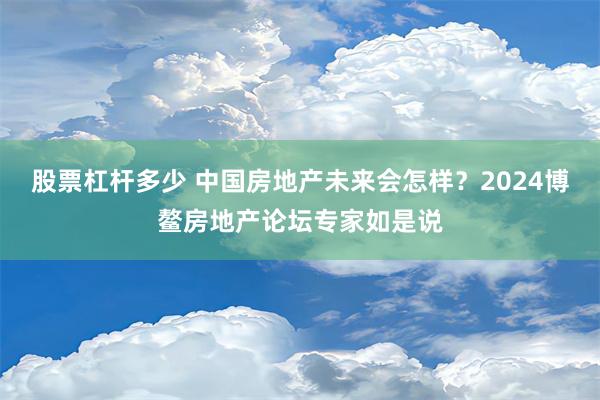 股票杠杆多少 中国房地产未来会怎样？2024博鳌房地产论坛专家如是说