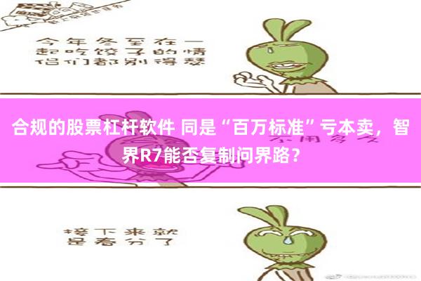 合规的股票杠杆软件 同是“百万标准”亏本卖，智界R7能否复制问界路？