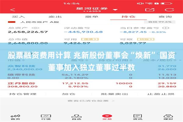 股票融资费用计算 兆新股份董事会“焕新” 国资董事加入独立董事过半数